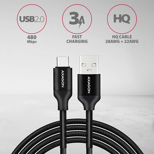 USB-C <> USB-A 2.0 kabel