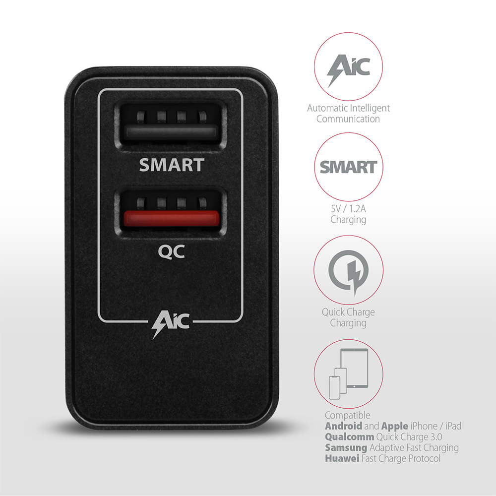 ACU-QS24 QC3.0 + 5V-1.2A wall charger