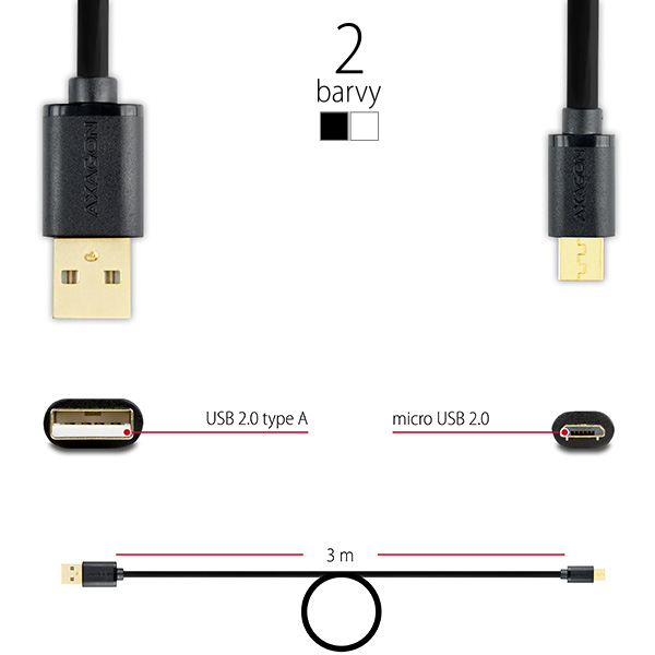 USB 2.0 A-M <> micro-M 3 m