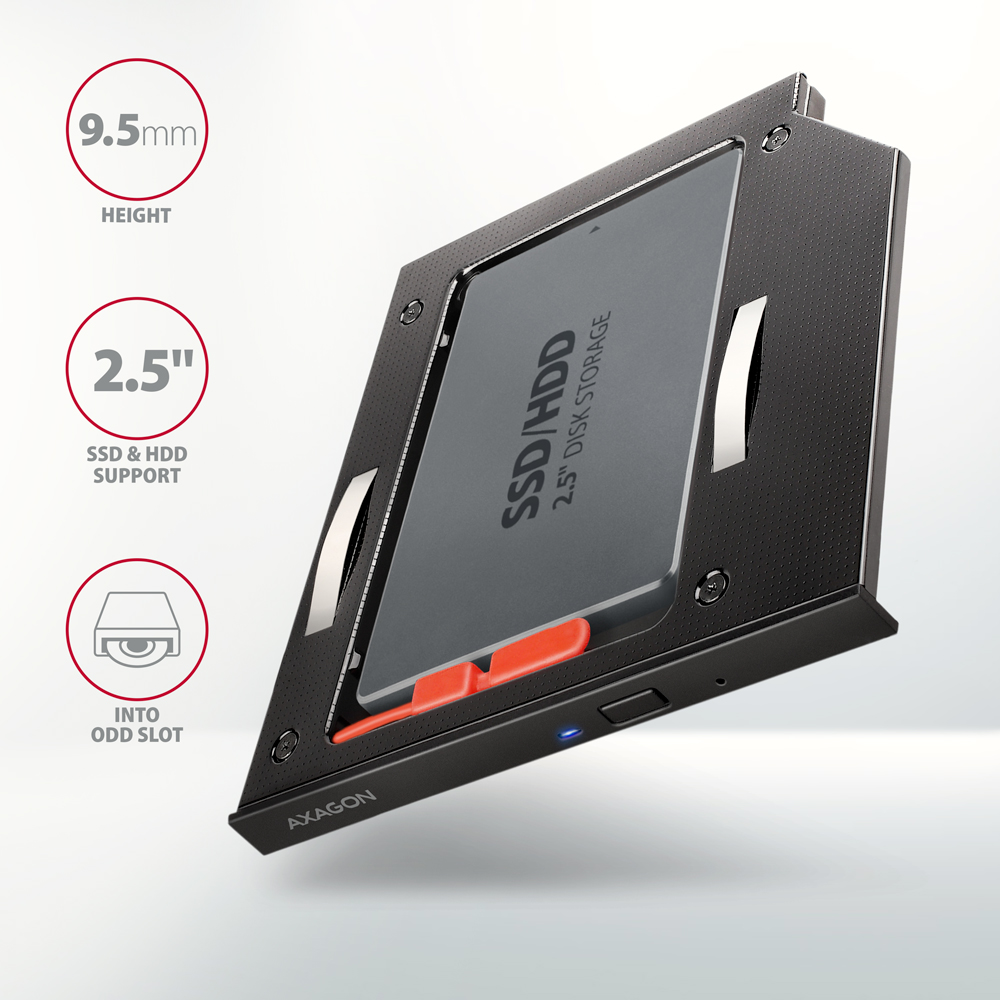 RSS-CD09 ODD – 2.5" SATA SSD/HDD caddy, 9.5 mm