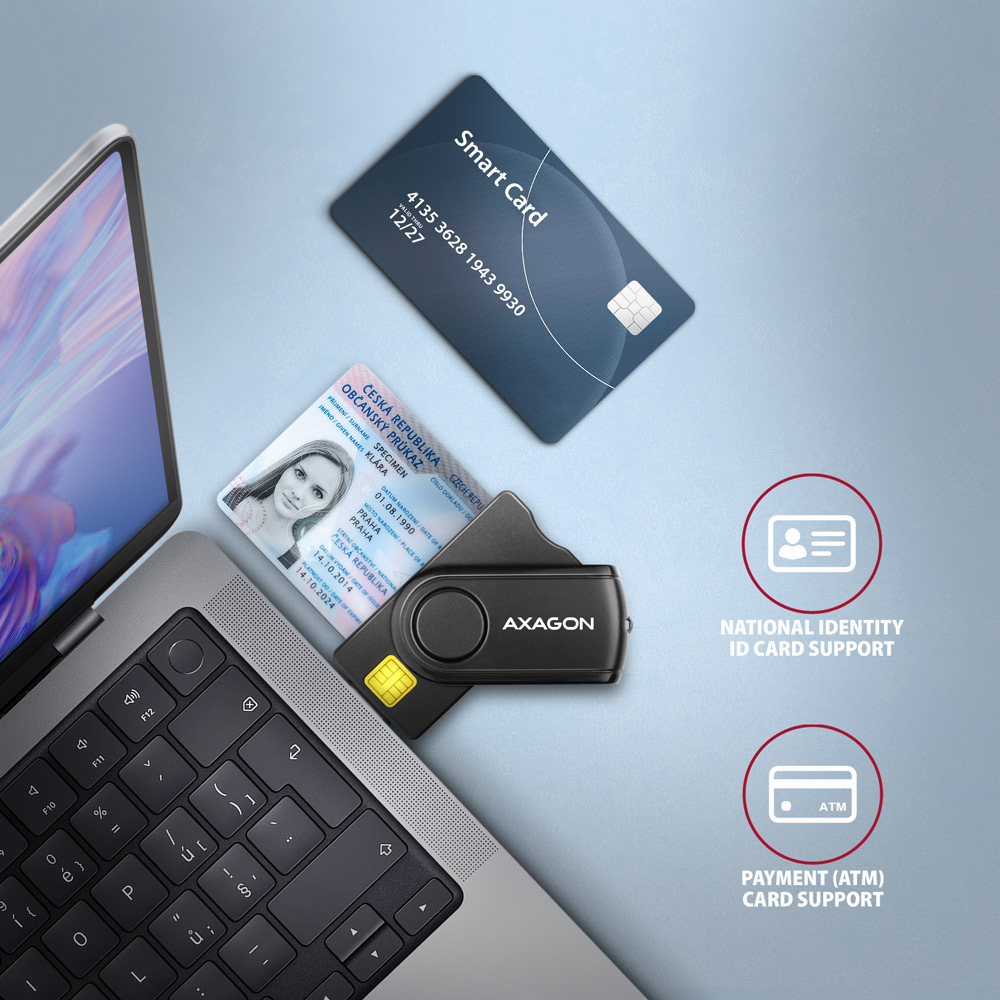 CRE-SMP2A USB-A 4-slot Smart card PocketReader čtečka