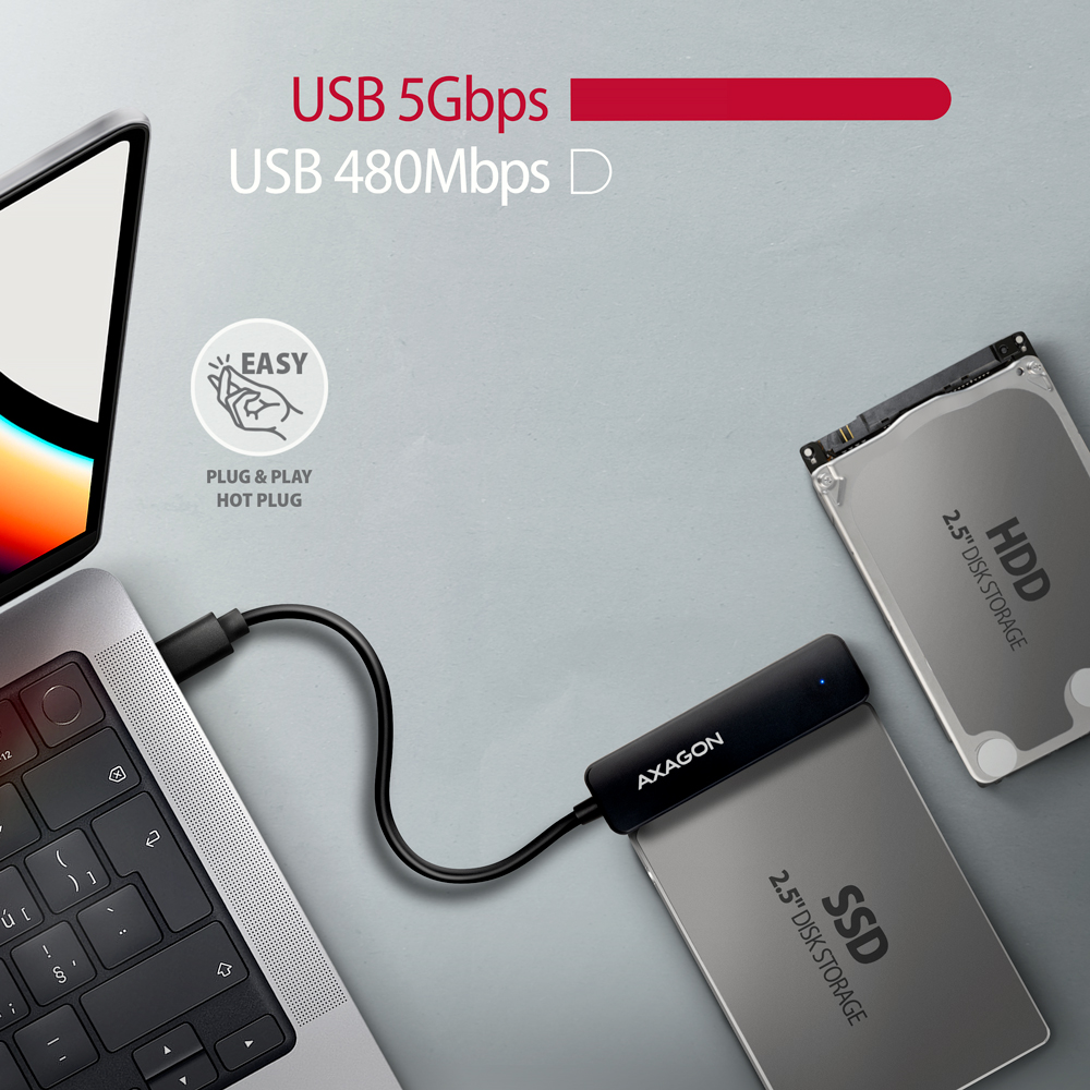 ADSA-FP2C USB-C 5Gbps SLIM adaptér pro 2.5" SSD/HDD