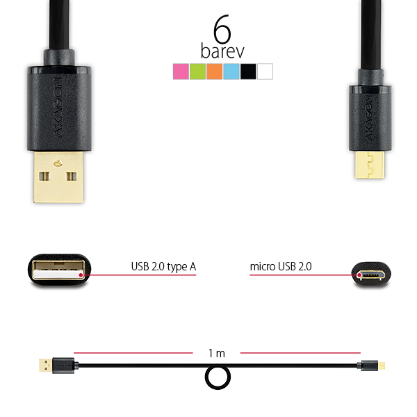 USB 2.0 A-M <> micro-M 1 m