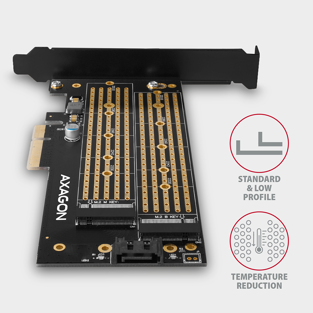 PCEM2-D PCIe NVMe+SATA M.2 adapter